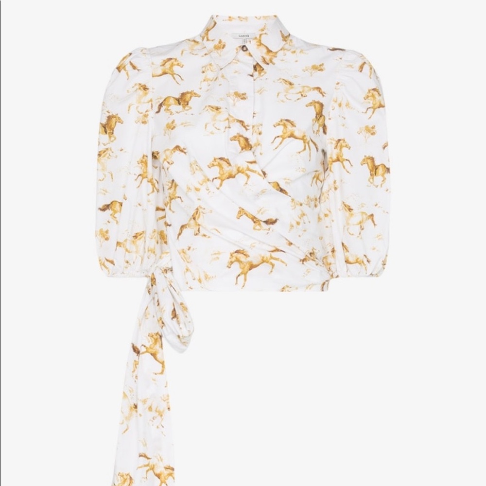 NWT SOLD OUT GANNI WESTON TIE FRONT SHIRT - Picture 4 of 8